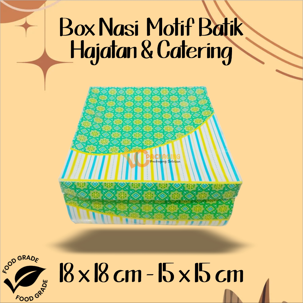 

Dus Nasi Motif 18x18x6.5 cm / Box Snack Ultah / Kotak Kue /Dus Hajatan / Dus Nasi / Box Rice 310 GSM