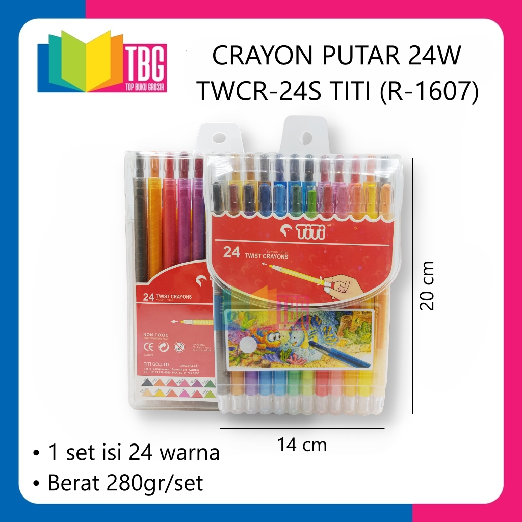 

1 SET (24 WARNA) CRAYON PUTAR 24W TWCR-24S TITI / TWIST CRAYON / ALAT MEWARNAI (R-1607)