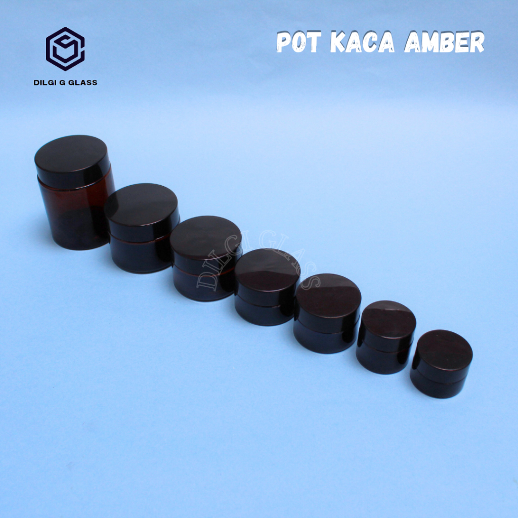 pot kaca amber/pot cream kaca amber/jar kaca amber kosmetik