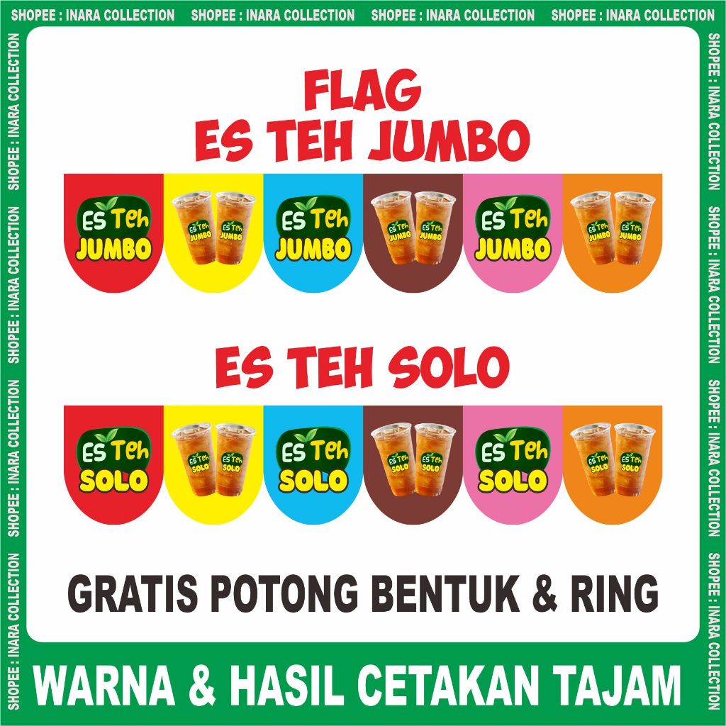 FLAG BANNER ES TEH JUMBO | FLAG BANNER ES TEH JUMBO | GRATIS POTONG BENTUK