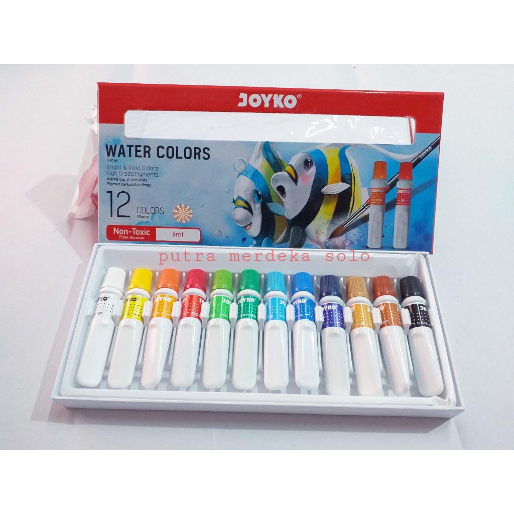 

Water Color Joyko 12 Warna 6 ML Set Paint Cat Air Joyko 6 cc WC-6ML12C