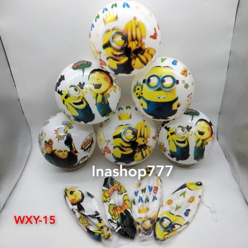 Mainan Bola Karet Karakter Minion / Mainan Bola Karet