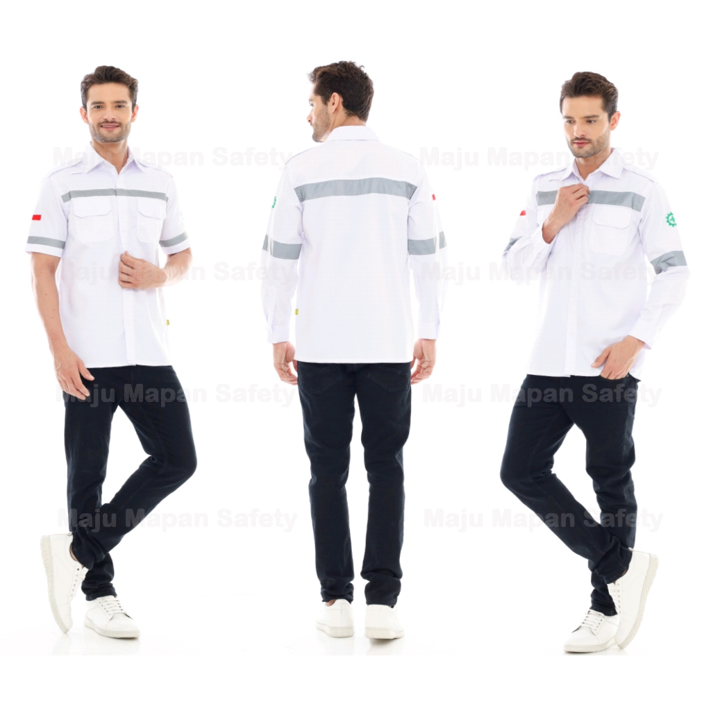 Wearpack Safety Baju Kerja Lapangan Lengan Panjang Merk ATX Putih