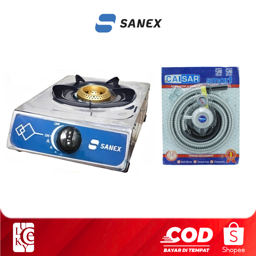 Promo Kompor 1 Tungku Sanex SK-821 Burner Kuningan 3D Api Biru Lebih Besar - Baru