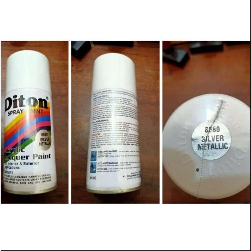 Pilox Diton Silver Metallic 8580 Cat Pilok Silfer Metalik 300ml Kaleng Warna Perak Metalik Pilok Sep