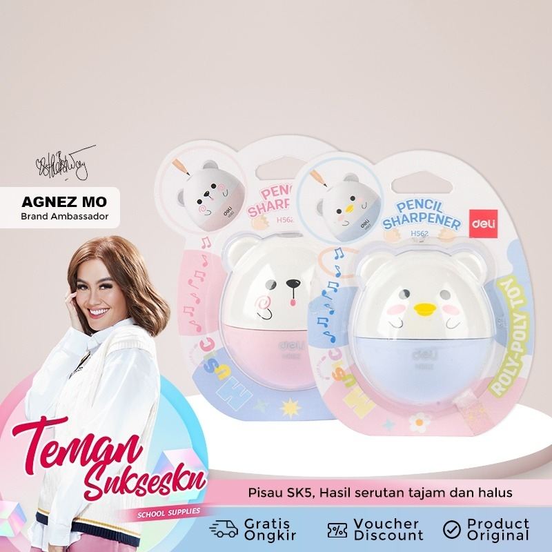 

Deli Jakarta / Deli-EH562 Pencil Sharpener / Pencil Sharpener With Canester 1 Hole / Rautan Pensil Putar Pisau Tajam Yang Lagi Viral Karakter Lucu Aesthetic Murah Berkualitas Dan Tahan Lama Model 1 Lubang 8 Mm / Deli X Agnez Mo