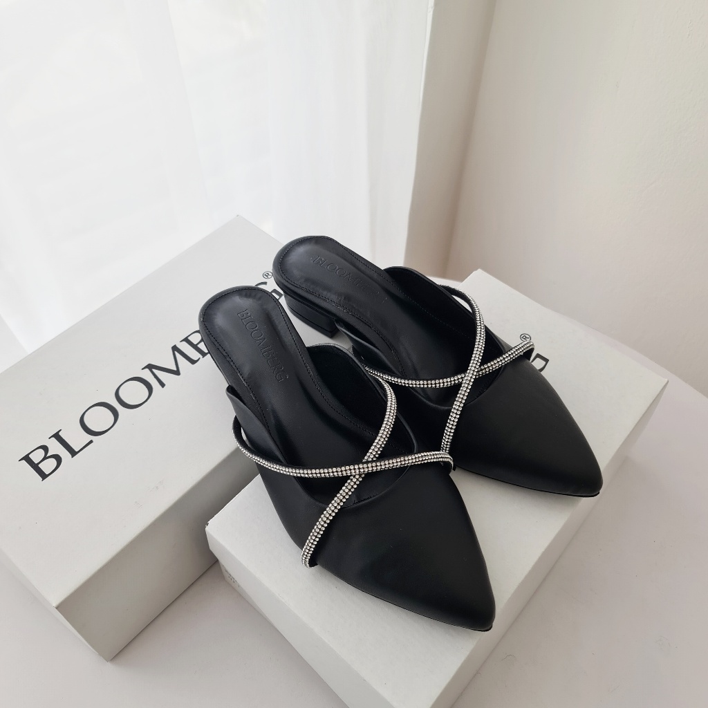 Leora Veddira - Bloomberg - Sandal Hak Mules Big Size Jumbo - Hak 3 cm - BIG SIZE JUMBO - BS Pernik 