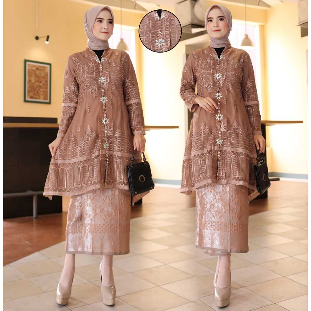 Kebaya Encim Tile Satpo dan Rok Songket//Setelan Kebaya