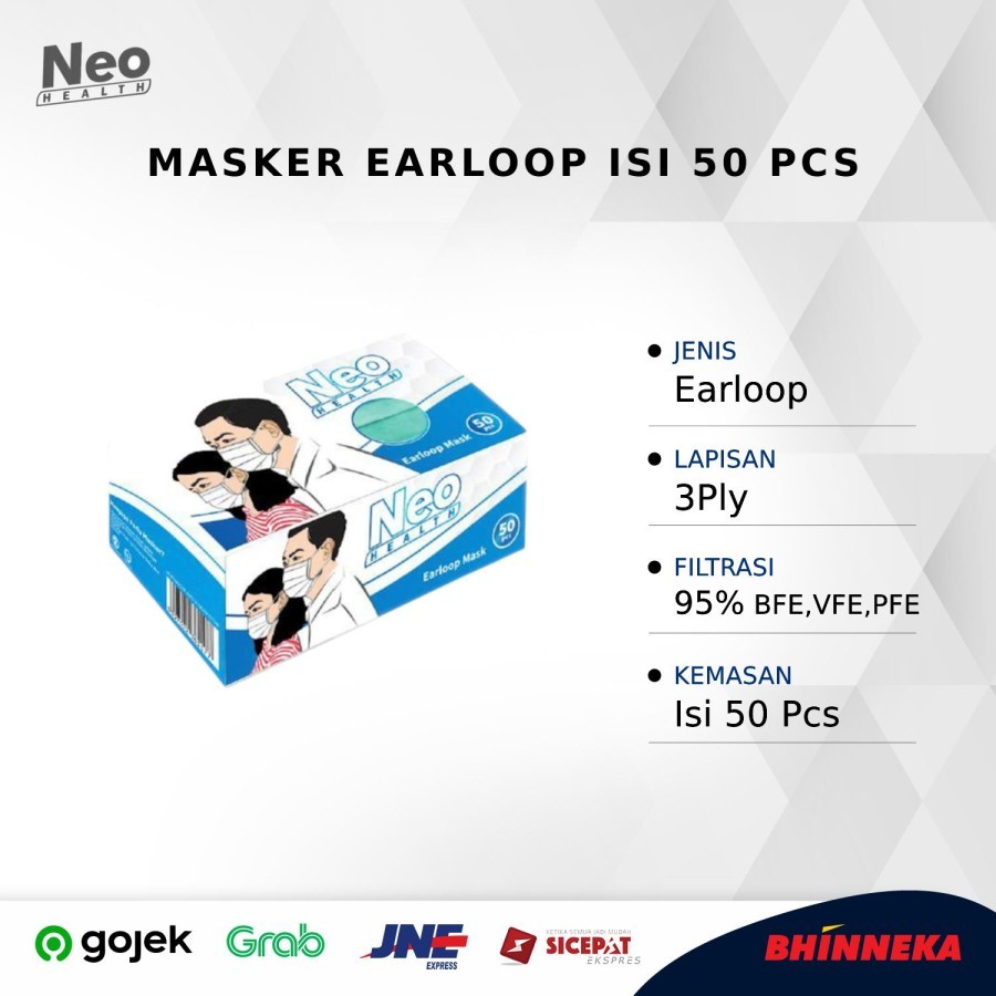 NEO Masker Earloop Isi 50 pcs