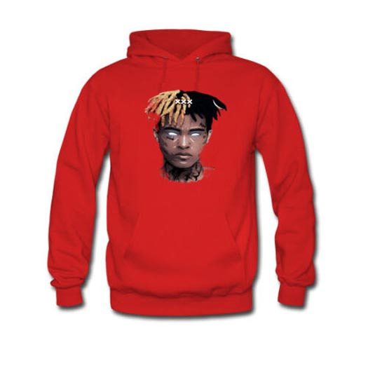 XXXTENTACION Hoodie Jumper Bahan Cotton Fleece | New Red Pullover Hoodie