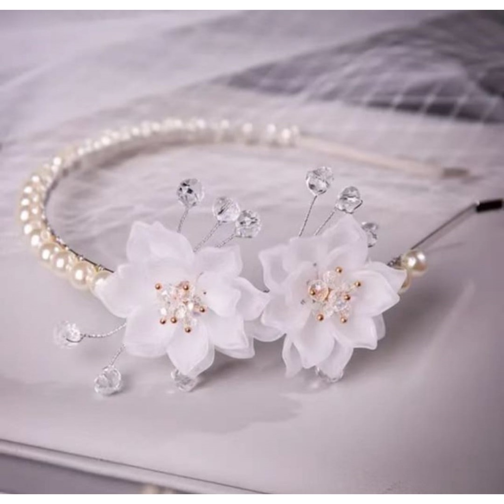 Bando mutiara model bunga,  bando princess, bando korea