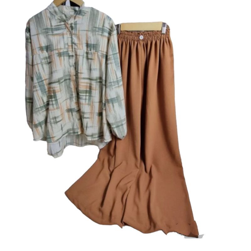 Imranajaya_Store - One Set Audrey |Celana Dobby Pants | Setelan Wanita Kekinian Atasan Fashion wanit