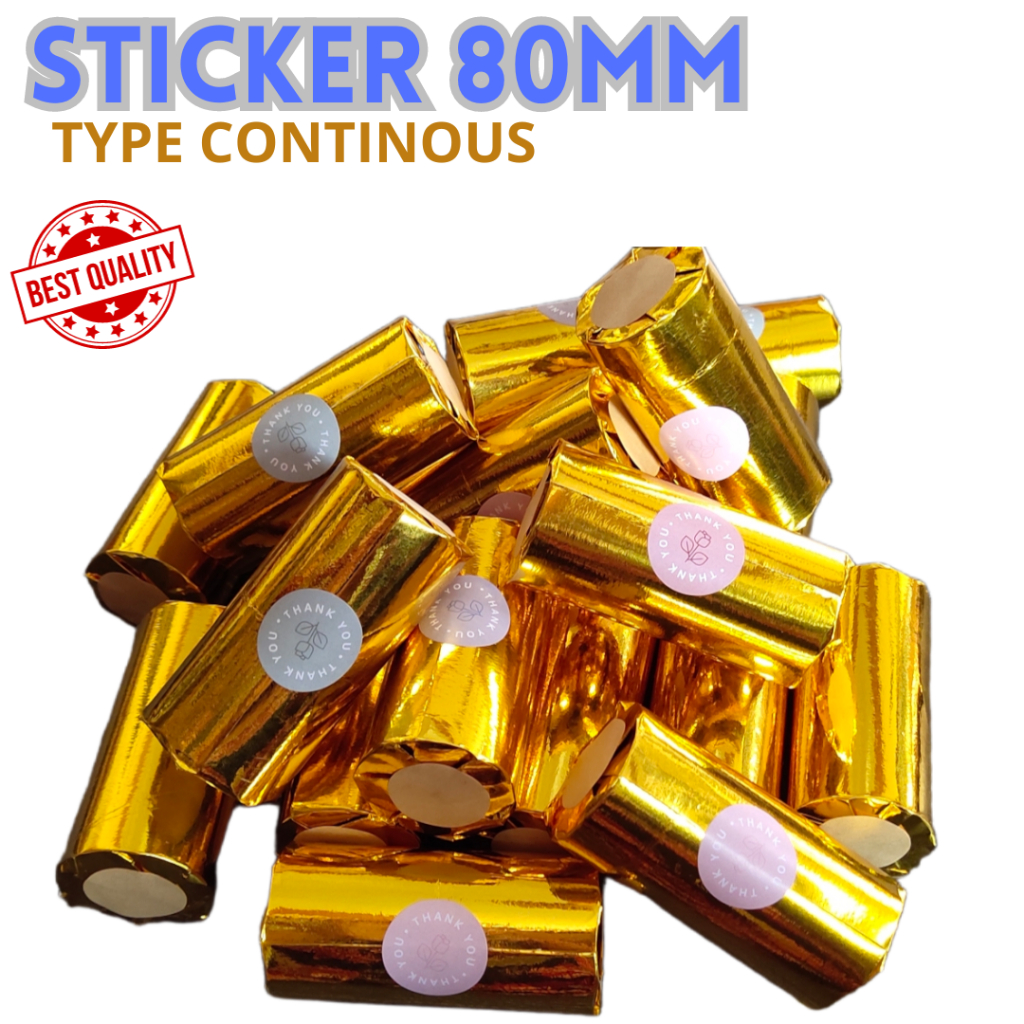 

Thermal paper sticker 80MMx10Meter PREMIUM // kertas Thermal tempel 80mm Panjang 10 meter Continuous 80 mm x 10 meter TEBAL