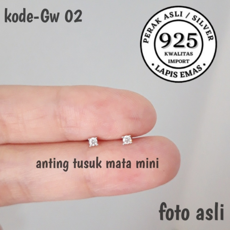 ANTING TUSUK PERAK ASLI 925/GIWANG MATA PERAK ASLI 925/GEANG DESI SILVER 925/ANTING MATA SATU/ANTING