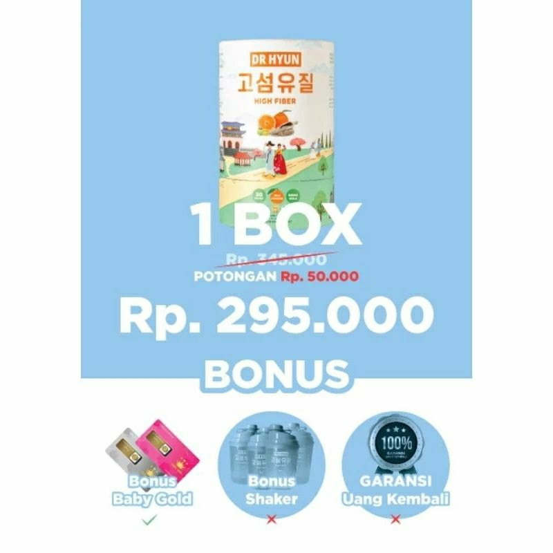 DR HYUN DRINK FIBER 1 BOX ISI 30 SASET DIET DETOKS DR HYUN DRINK FIBER