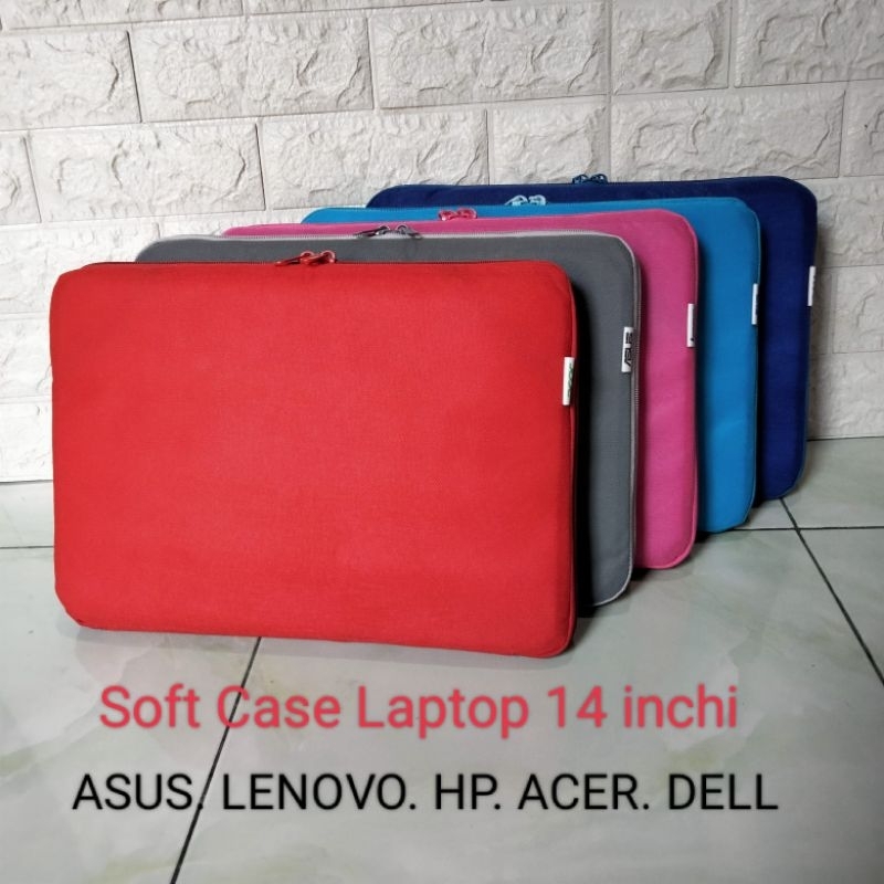 Soft case Laptop 14" / Tas Laptop 14" Asus. Lenovo. Hp. Acer. Dell & polos(tanpa logo)