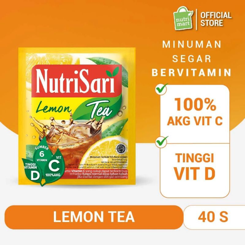 

NutriSari Lemon Tea isi 40 sachet - Minuman Sari Buah Jeruk Lemon Minuman Rasa Lemon Lemon Tea Vitamin C