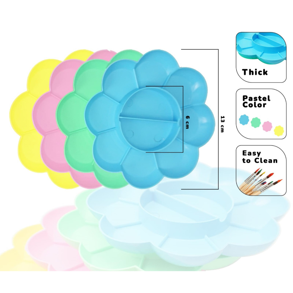 

Palet Lukis Cat Air Bunga Warna Pastel Plastik Tebal