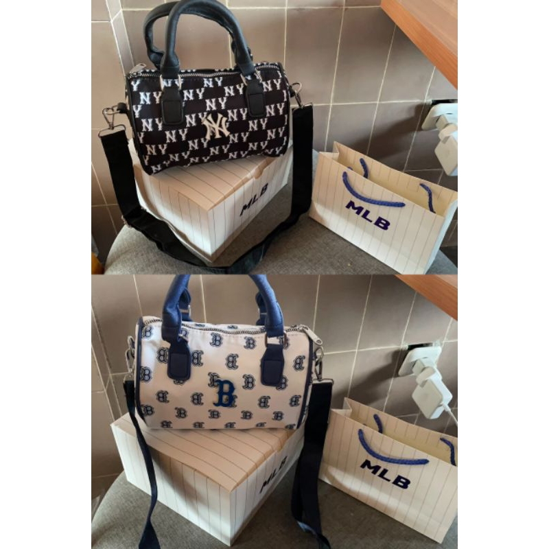 NY MLB MONOGRAM JACQUARD BOSTON BAG