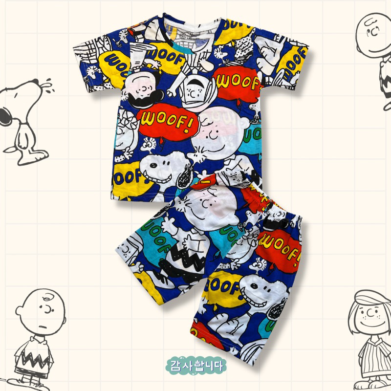 SET KAOS FULLPRINT SNOOPY CARS UPDATE MOTIF BARUU