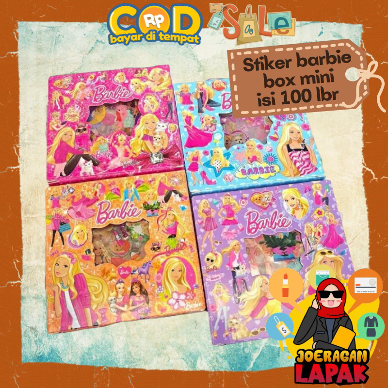 

⭐️JOERAGAN LAPAK⭐️ STICKER BARBIE BOX MINI ISI 100 PCS LEMBAR STIKER MINI PREMIUM WATERPROOF BOOKS
