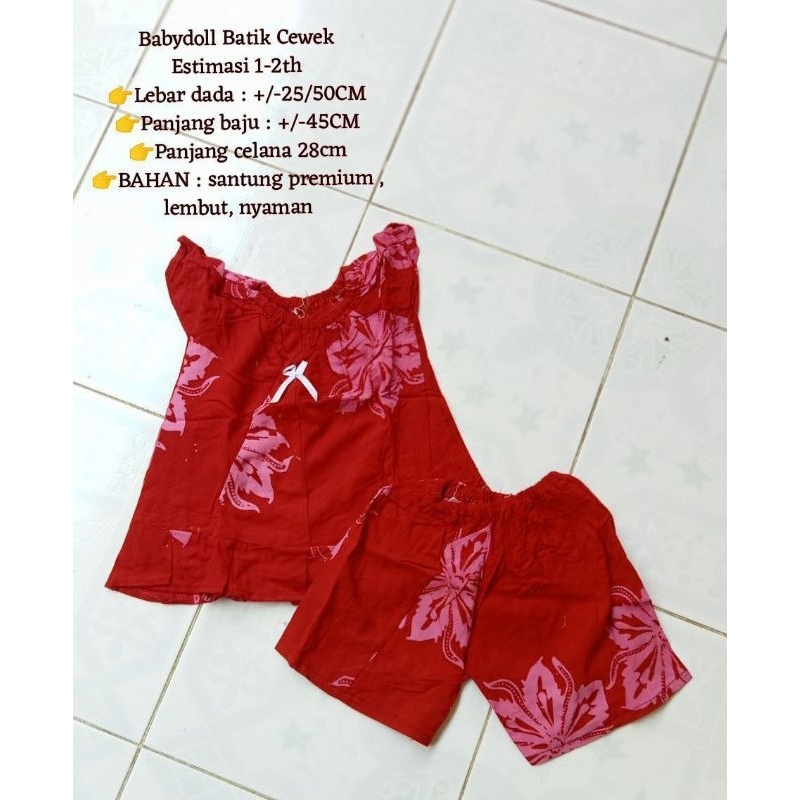 BAJU ANAK MURAH, usia 1-2 tahun setelan dress oneset daster anak baju Babydol batik anak baju perca 
