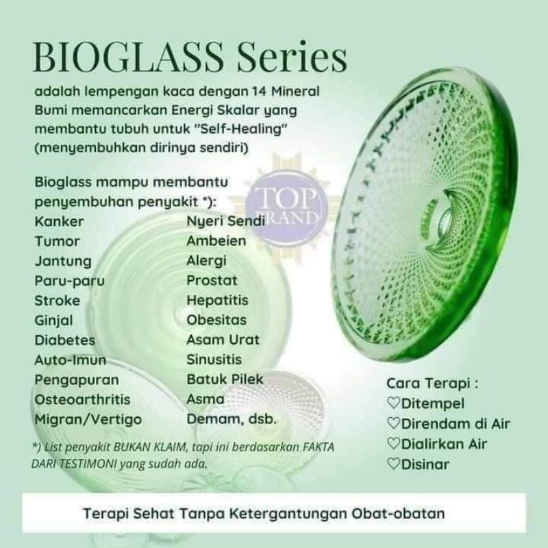MCI Bioglass 2S Diamond Mengandung 14 mineral alami bumi dan mineral Jadeite (mineral batu giok) yan