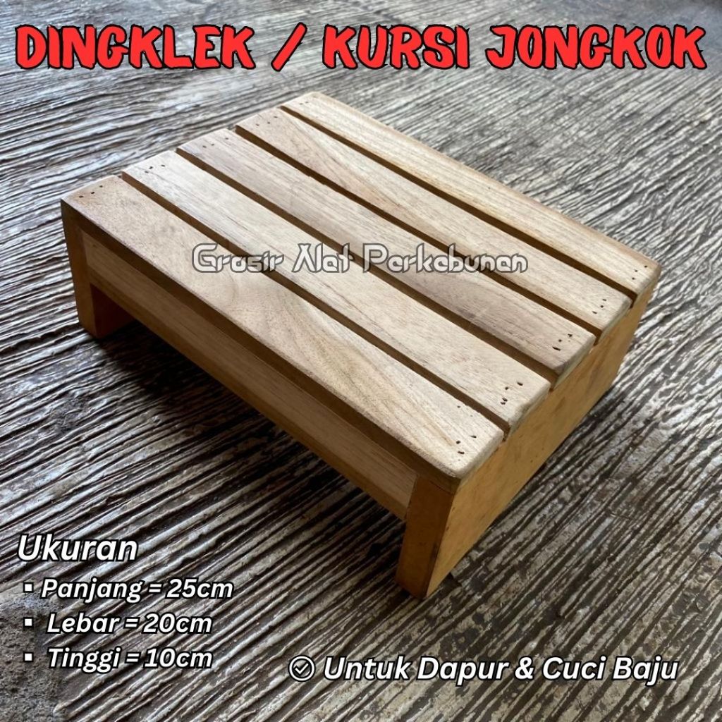 Kursi Jongkok Dingklik Kayu Jati - Bangku Jongkok Jojodog Kamar Mandi Dapur - SHINPO Kursi Kecil Ban