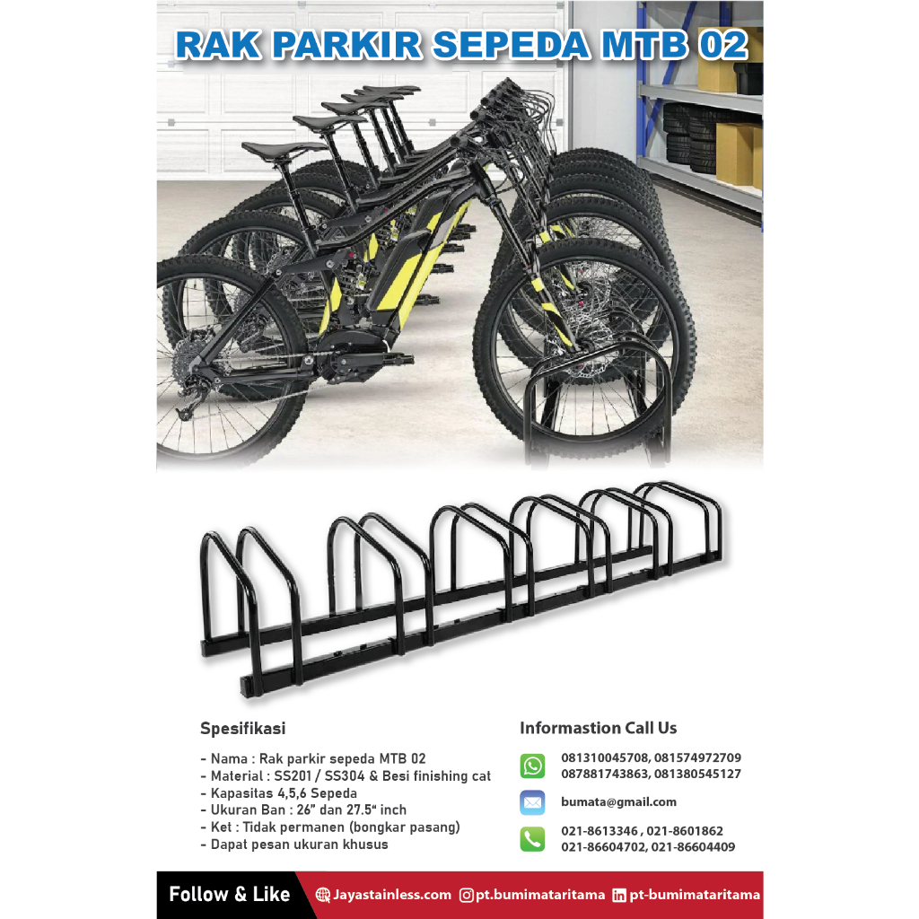 RAK PARKIR SEPEDA MTB 02 (6 SEPEDA)