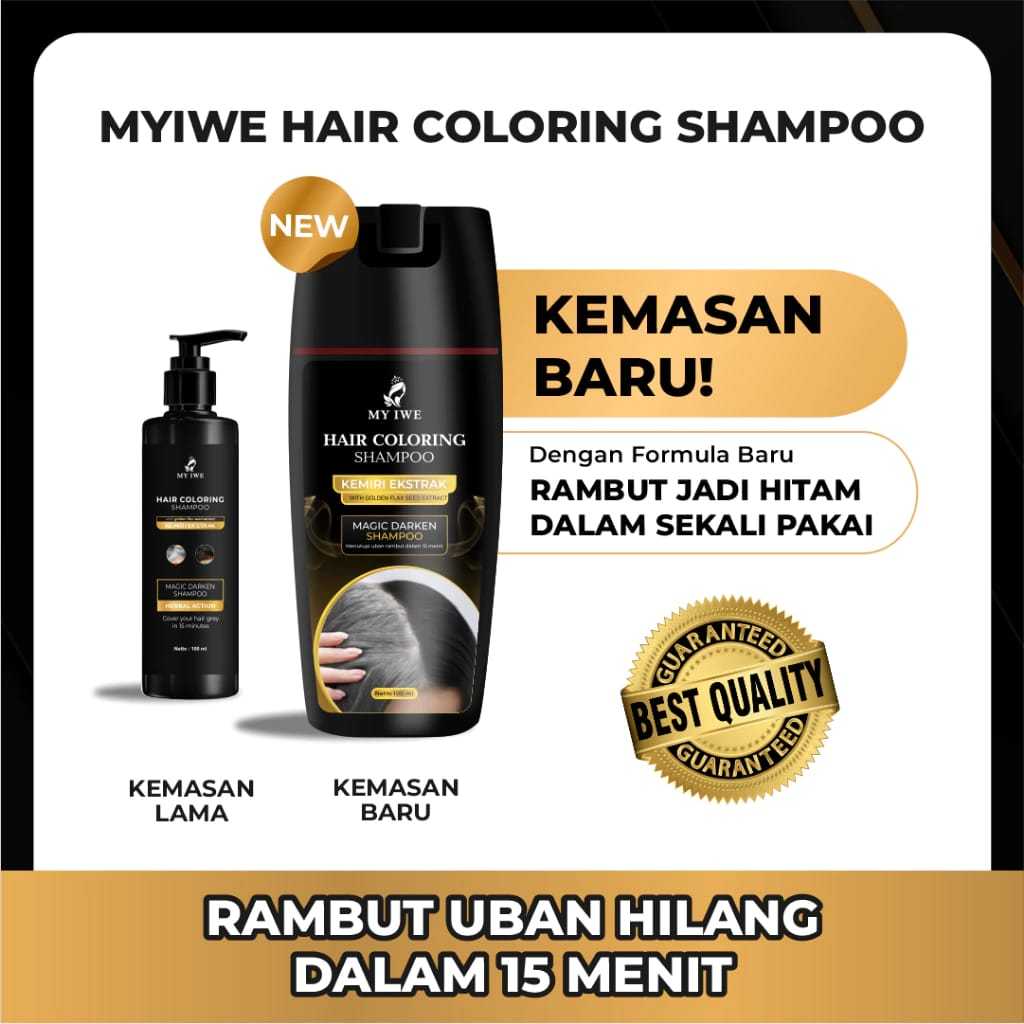 My Iwe Hair Coloring Shampoo 150ml / Shampoo Anti Uban / Shampoo Penghilang Uban