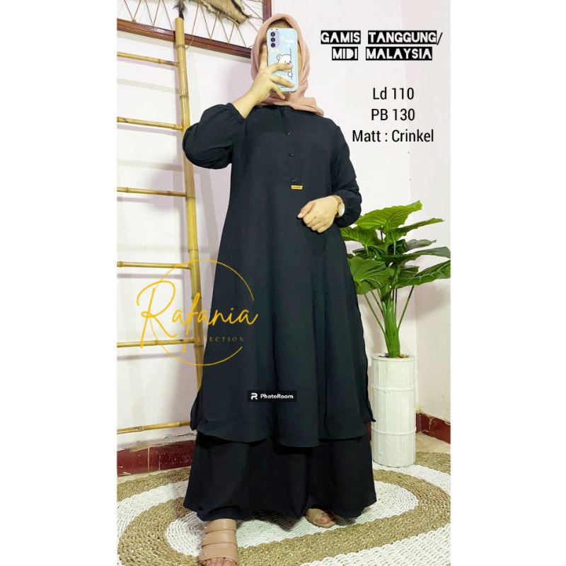 Gamis hitam/midi hitam