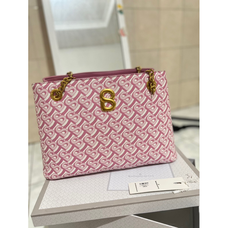 bimu buttonscarves bag magenta preloved