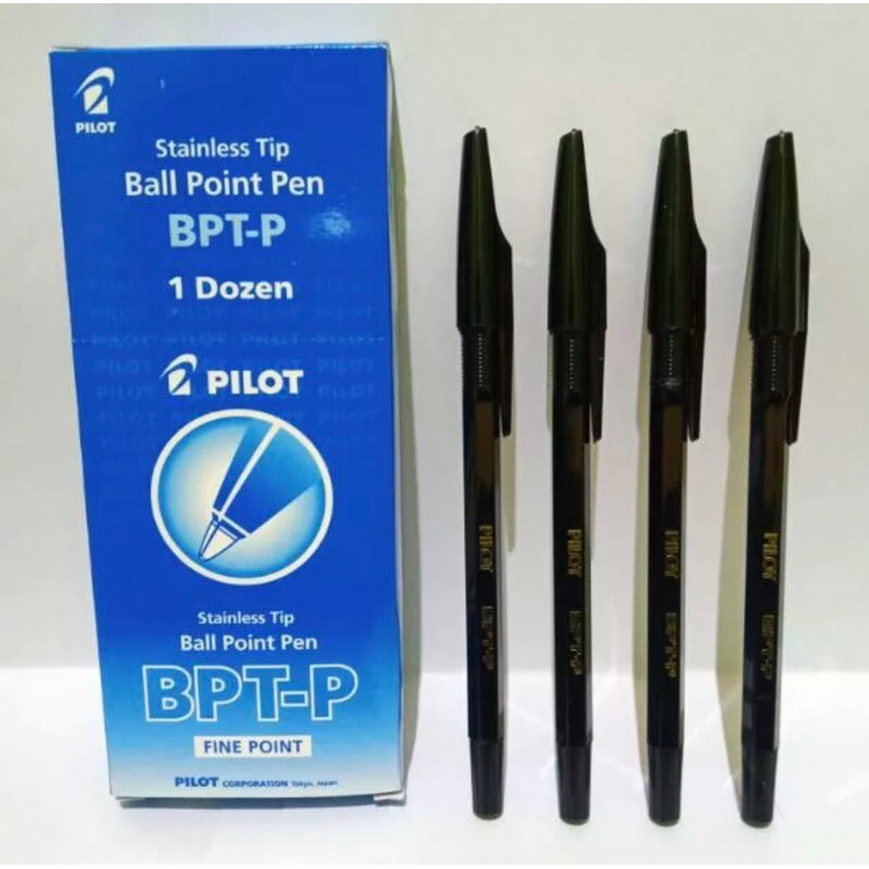 

[Harga Grosir] 12 Pcs Bolpoint Pilot BPT-P Black Fine Point Stainlees Tip