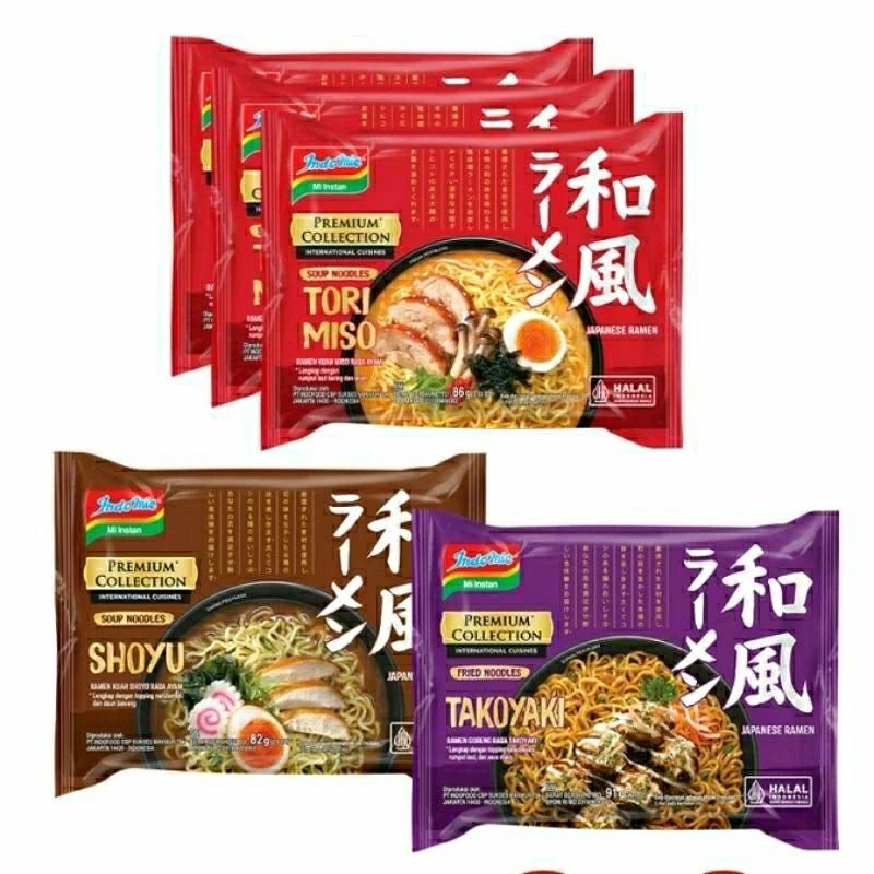 

Indomie Ramen Series / Indomie Mie Instan Ramen Takoyaki Tori Miso Shoyu Tori Kara Premium Collection Internasional