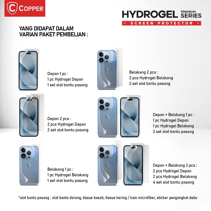 COPPER CLEAR Oppo Reno 10 (5G) - Anti Gores Hydrogel | Not Tempered Glass