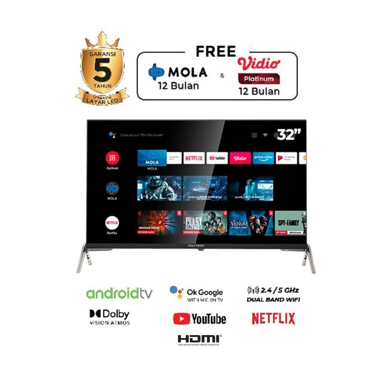 TV LED ANDROID POLYTRON 32" PLD 32AG