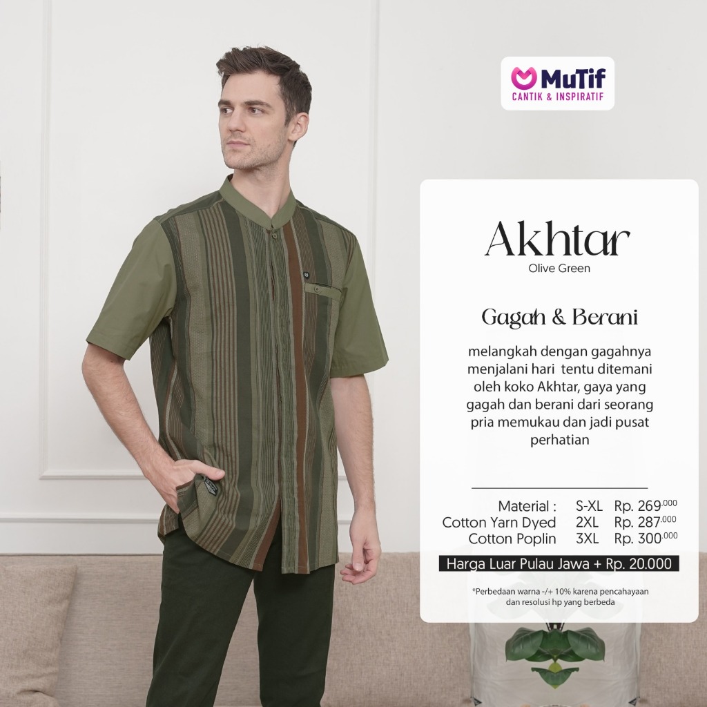 MUTIF Koko Akhtar Pakaian Muslim Pria Koko Dewasa