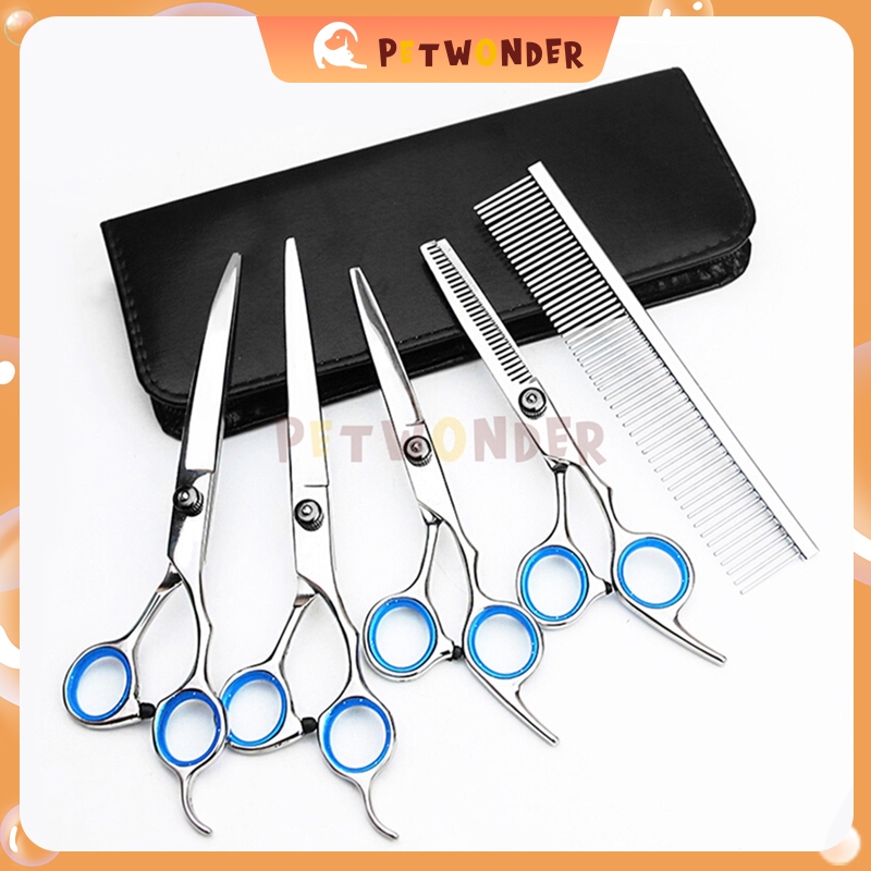 Grooming Gunting Hewann Profesional Stainless Steel Cat Grooming Gunting Set Anjing Grooming Gunting