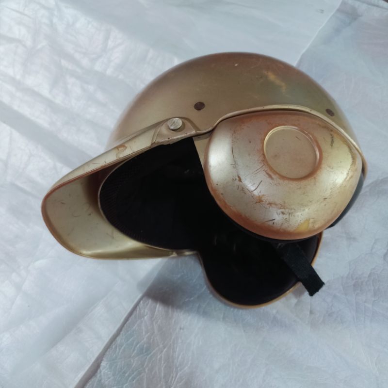 helm helmet helem halface baseball federal crystal Oryginal bahan gading warna silver