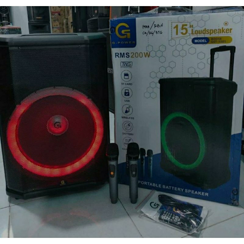 SPEAKER PORTABLE /G POWER 1501 BOOSE/SPEAKER MEETING/OUTDOR /INDOR 15"