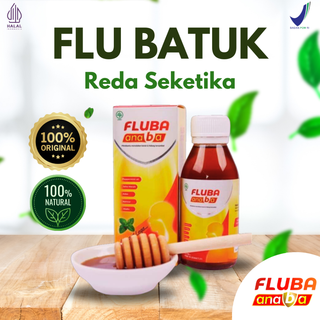 

FLUBA ANABA Madu Herbal Berkhasiat Tuntaskan Flu dan Batuk Anak - 3x Lebih Ampuh Atasi Flu dan Batuk / Gurah Fit