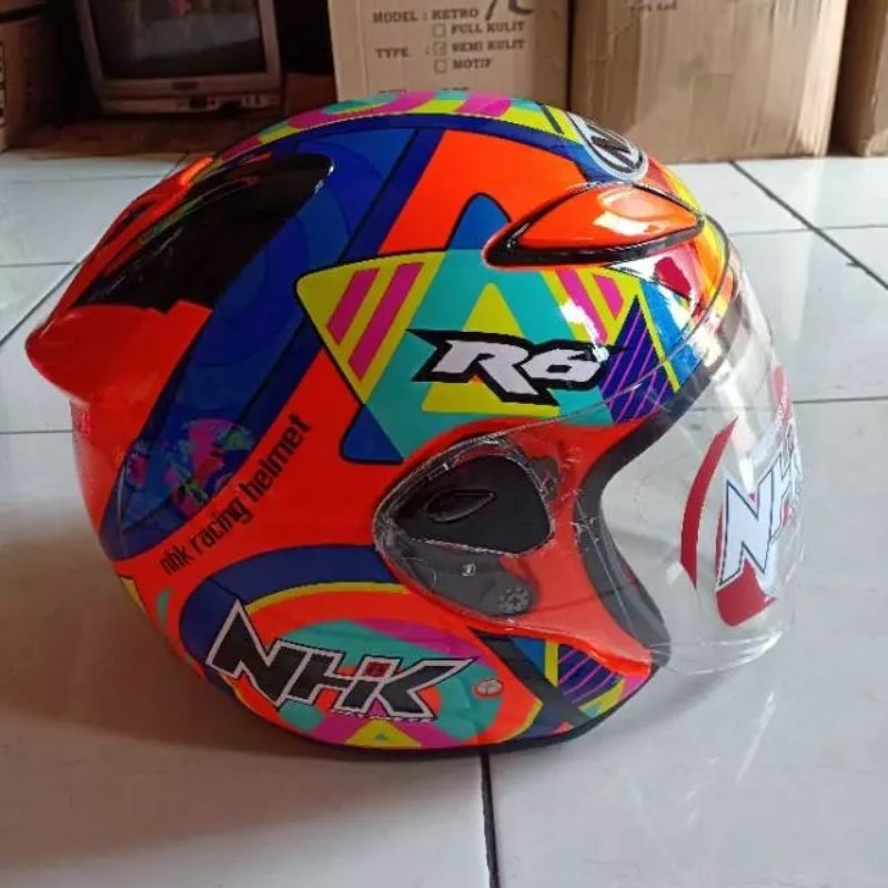 HELM NHK R6 PIGMEN ORANGE ORIGINAL PRODUK