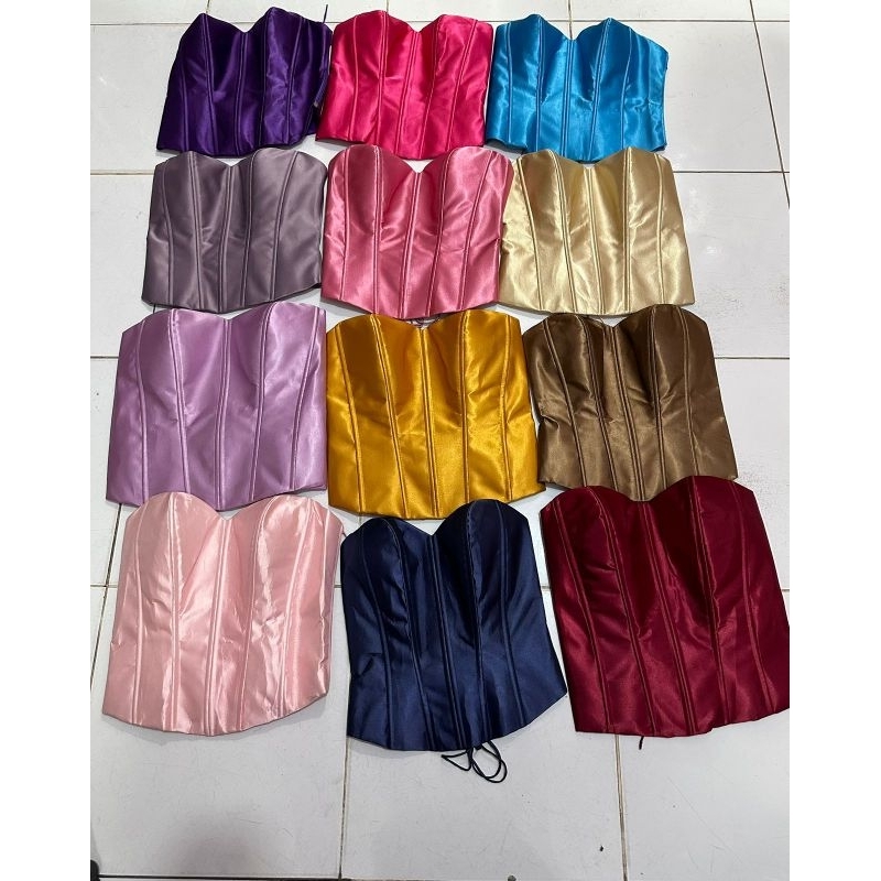 Kamisol / longtorso / korset kebaya tali serut resleting belakang wanita