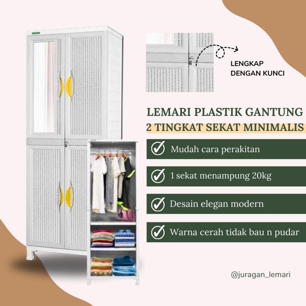 LEMARI PLASTIK NAPOLLY ELEGAN MODERN GANTUNG DAN SEKAT I LEMARI NAPOLLY CABRO G88 CRK TERMURAH I LEM