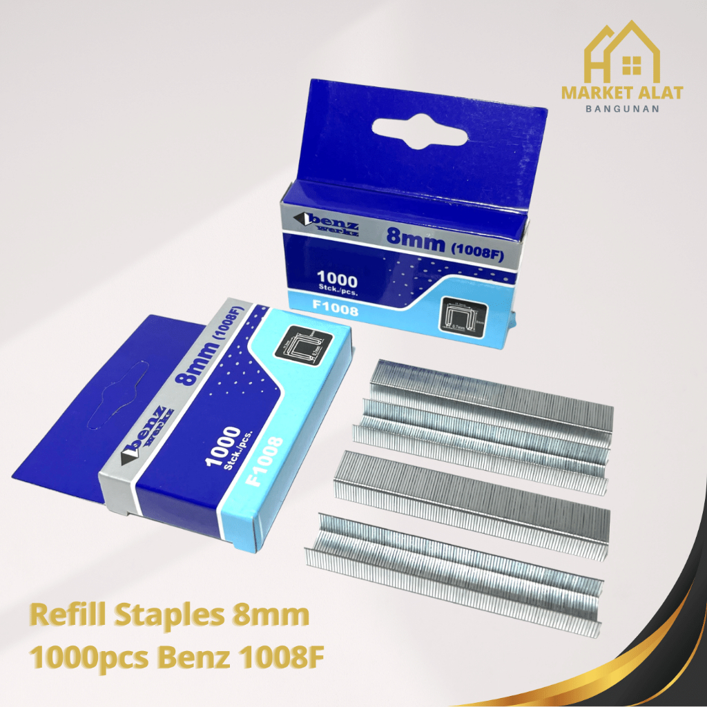 

Isi Refill Staples 8mm 1000pcs Benz 1008F / Isi Refil Hekter Staples Gun Tembak