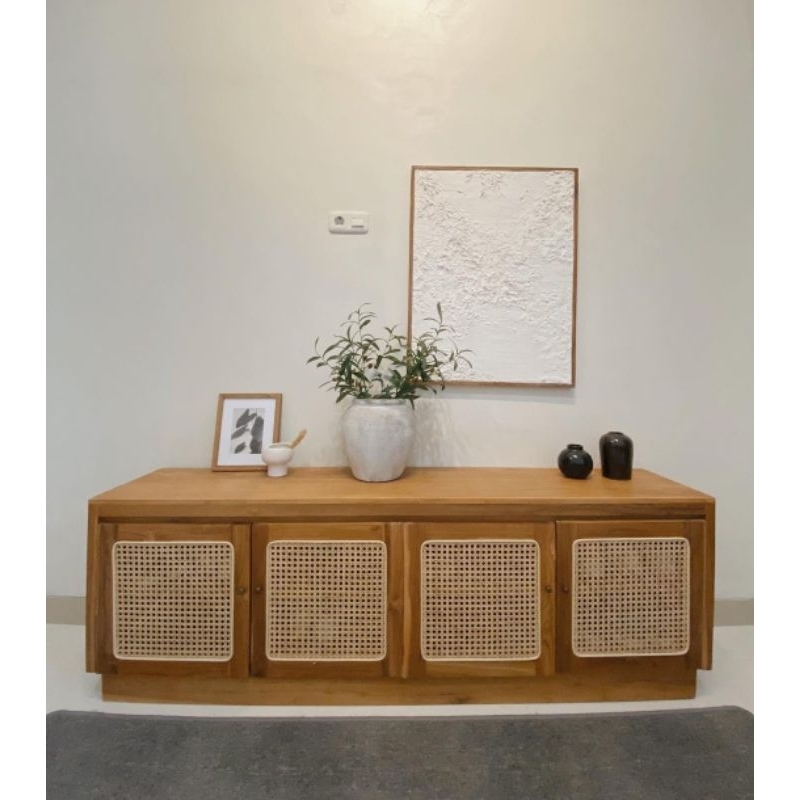 Cabinet rak sepatu custom kayu jati