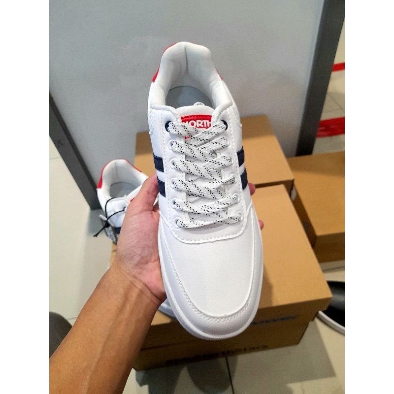 north star sneakers casual pria compus putih tali