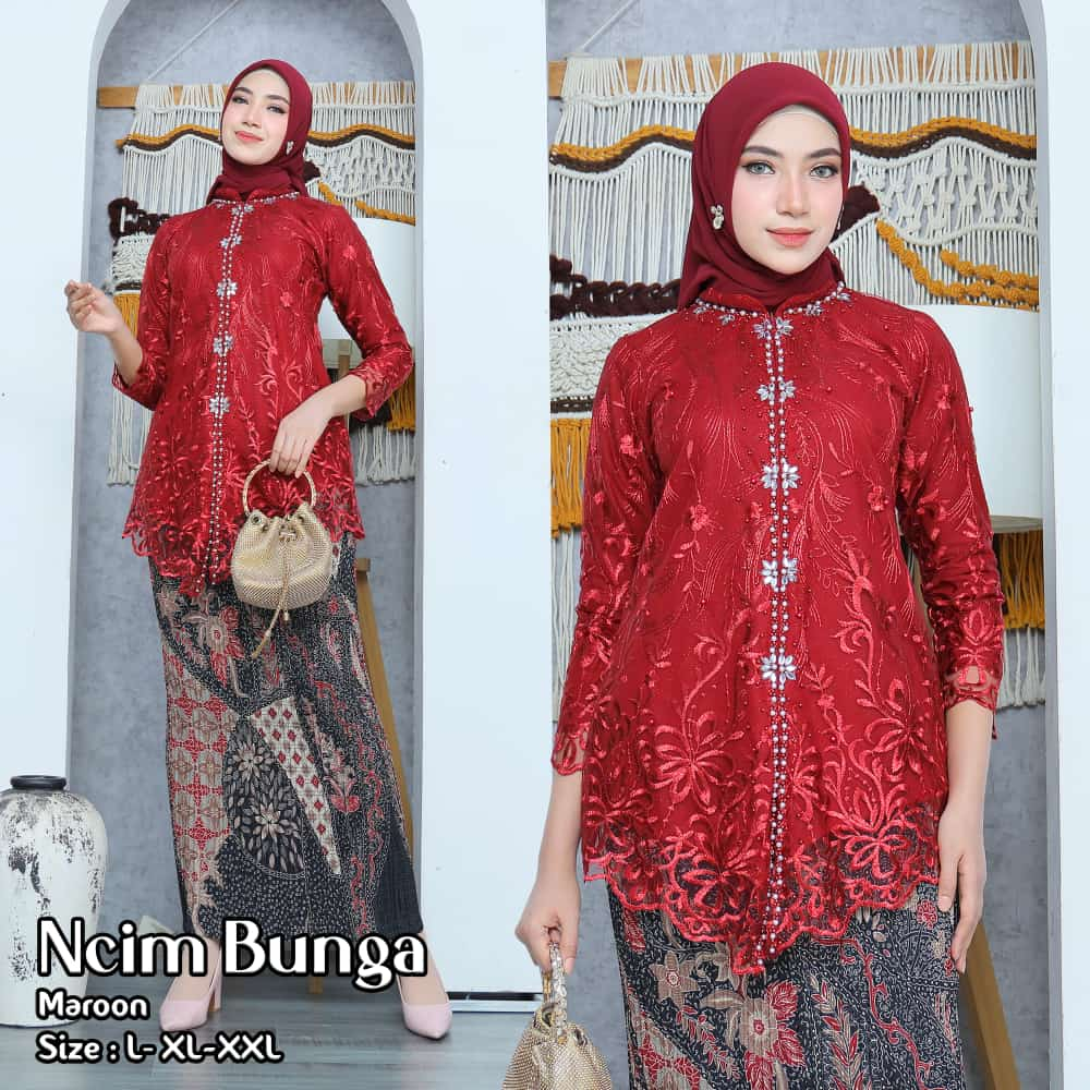 COD Atasan Kebaya Ncim brokat modern Kebaya wisuda lengan panjang Baju kondangan wanita Kebaya karti