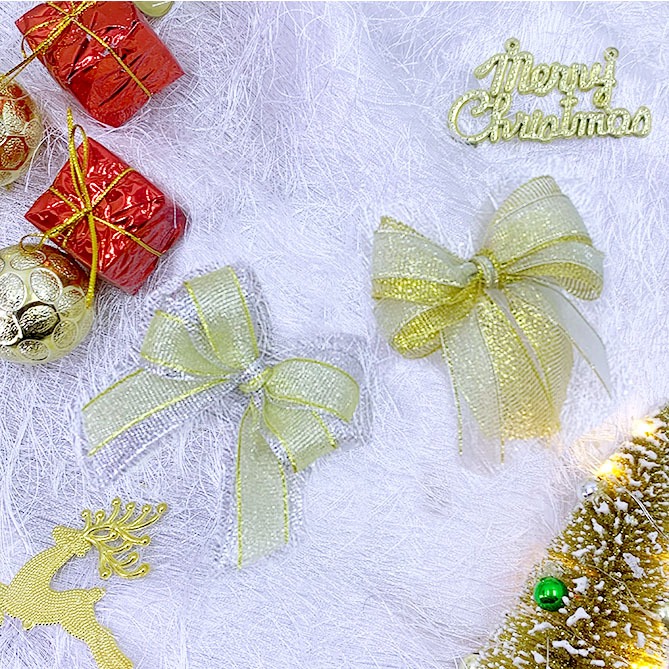 

Pita Jadi Metalic ±7X±7 Lis Organdi Emas Pita Hias Kado Hampers Undangan Gift Bag