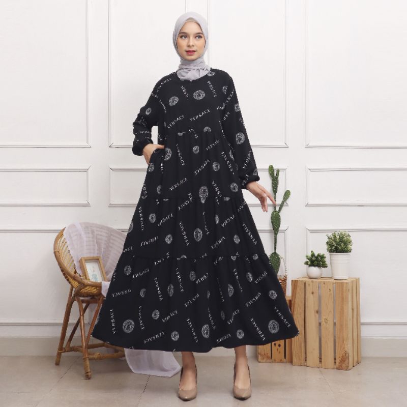 MIDI DRESS | midi dress motif | midi dress jumbo | midi dress motif terbaru | midi dress motif estet